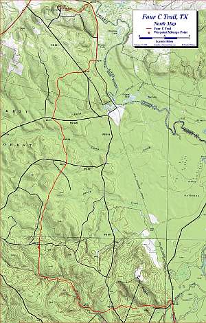 Four-C North topographic trail map at 1:24,000 scale