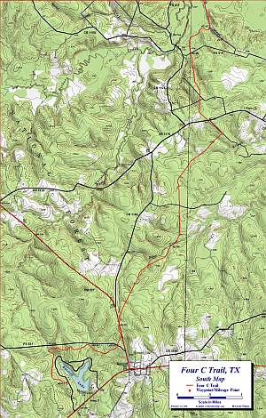 Four-C South topographic trail map at 1:24,000 scale