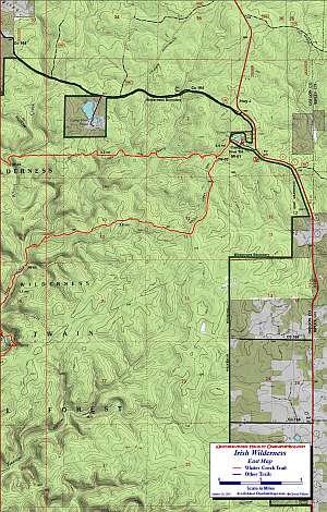 Irish East topographic trail map at 1:24,000 scale