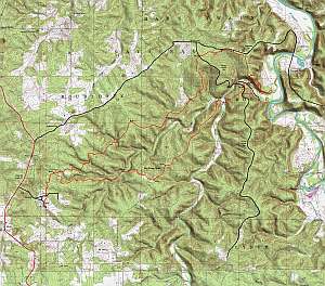 Paddy Creek Area topographic trail map at 1:24,000 scale