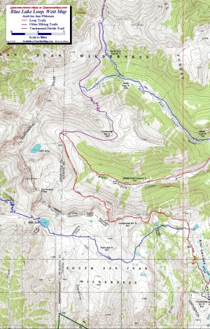 South San Juan, Blue Lake Map West at 1:24,000 scale.